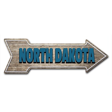 North Dakota Arrow Decal Funny Home Decor 24in Wide